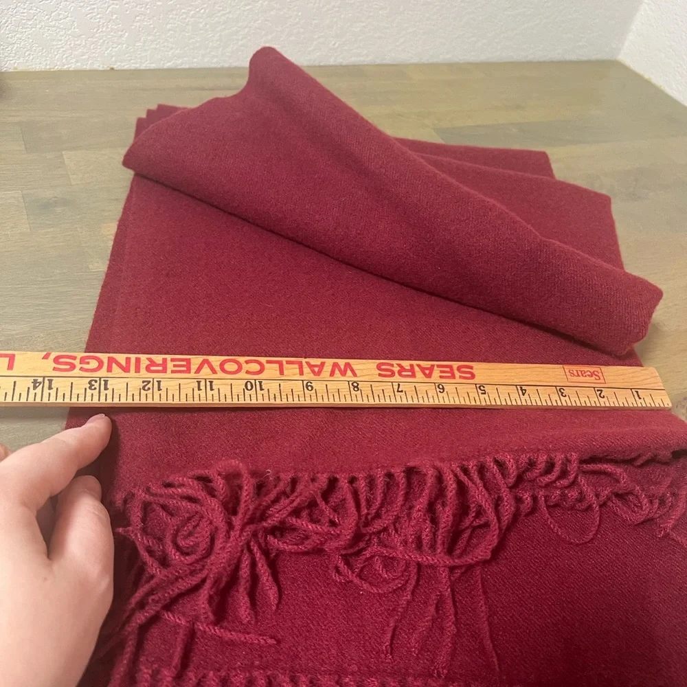 Burgundy Fringed Scarf